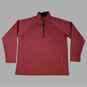 Columbia Quarter Zip Fleece Lined Breathable Activewear Shirt Mens XL Rust Color